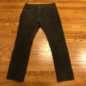 Corduroy, dark olive green, pants,